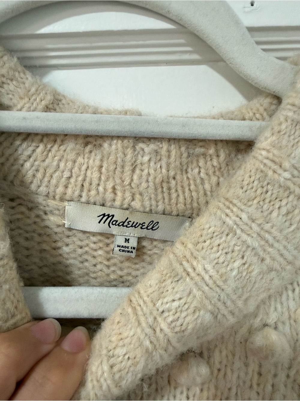 Madewell Cream Pom-Pom Crewneck Sweater - Picture 4 of 4